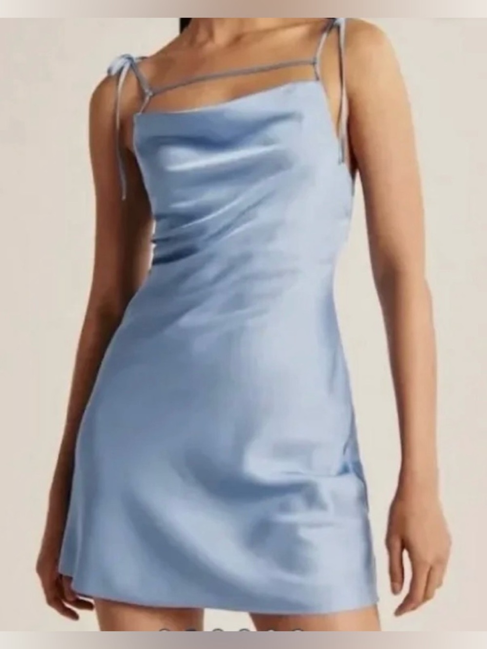 Abercrombie Blue Satin Mini Dress XL NWT Never Worn Slip Strappy